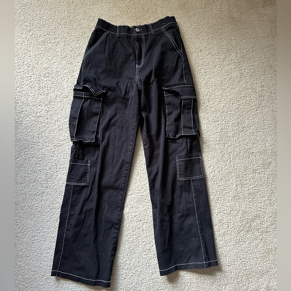 Orange Kiss Black Cargo Pants size Medium
